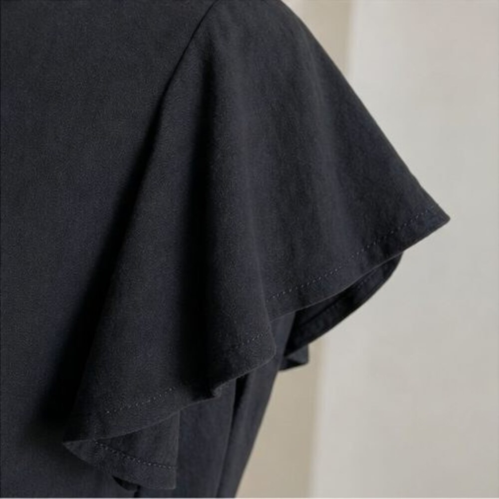 Black Button Blouse - Picture 5 of 6